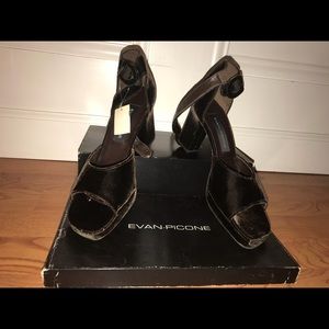 Velvet Ankle Strap Heels